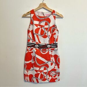 Lilly Pulitzer Kirkland Booze Cruise Dress in Tango Orange Nautical Women’s 2